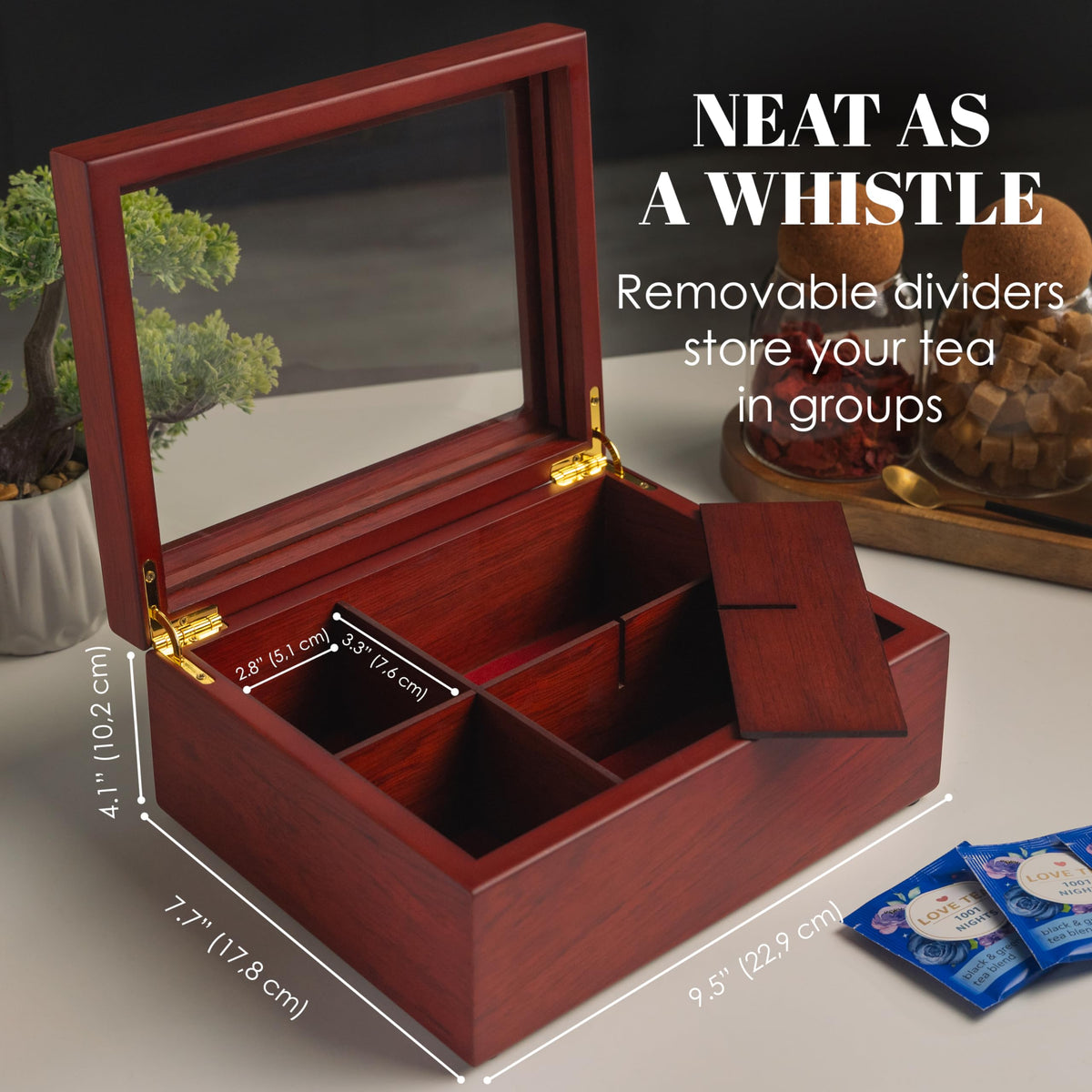 Wooden Tea Bag Organizer D408874