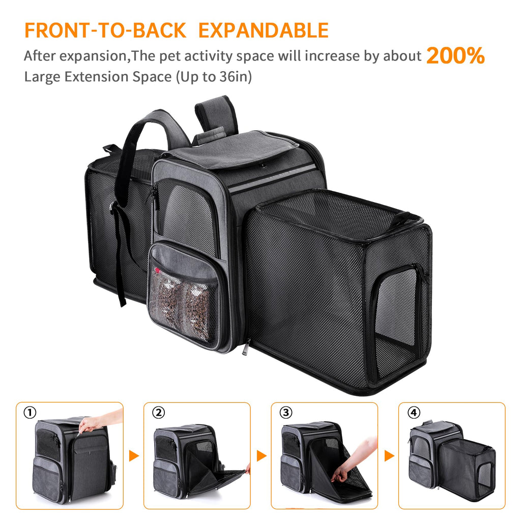 Double Side Expandable Cat Backpack Carrier with Breathable Mesh D5566