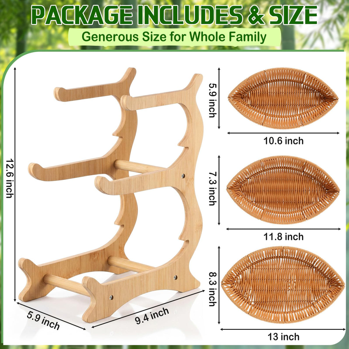 3 Tier Rattan Fruit Basket S7881