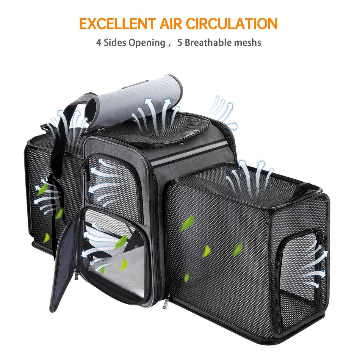 Double Side Expandable Cat Backpack Carrier with Breathable Mesh D5566