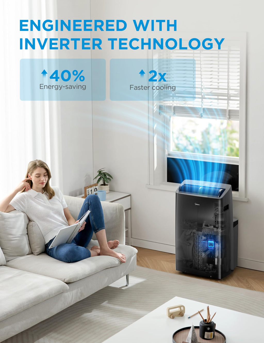 14,000 BTU Portable Air Conditioner with Heat H8876