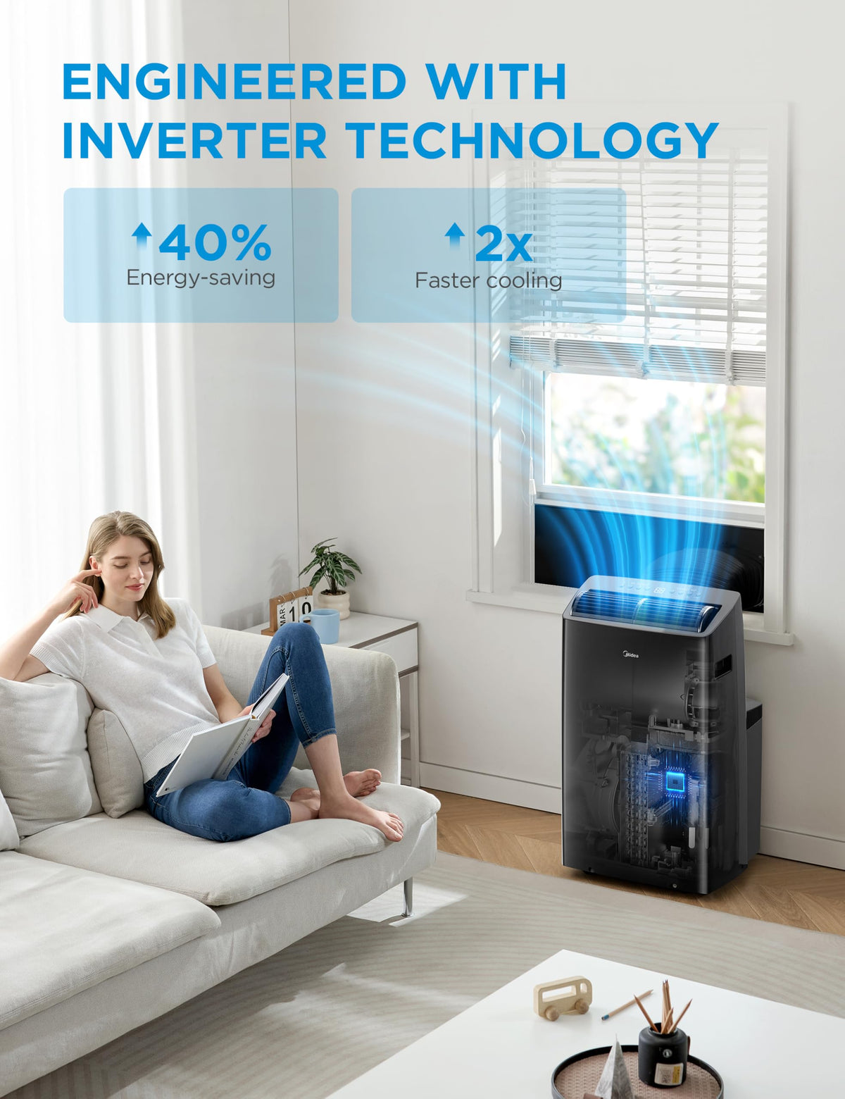 14,000 BTU Portable Air Conditioner with Heat H8876