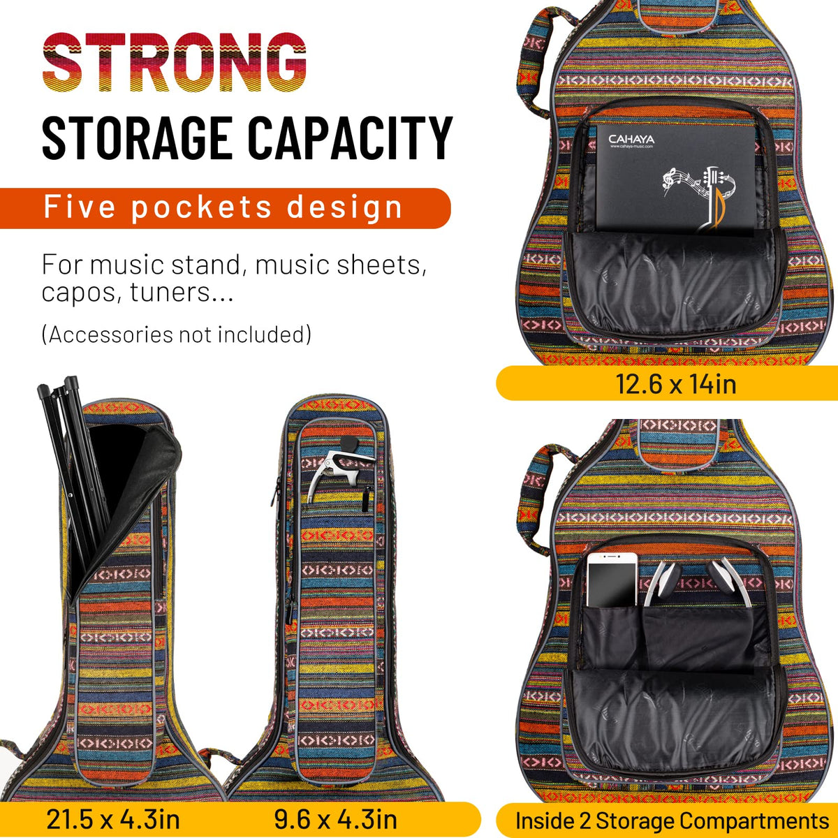 0.65in Thick Sponge Padded Acoustic Guitar Bag O389