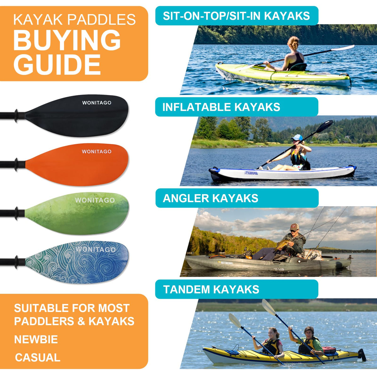 Adjustable Lightweight Kayak Paddle J85813