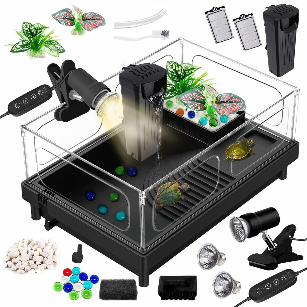 Small Turtle Tank Kit with Adjustable Lamp and Filter O407