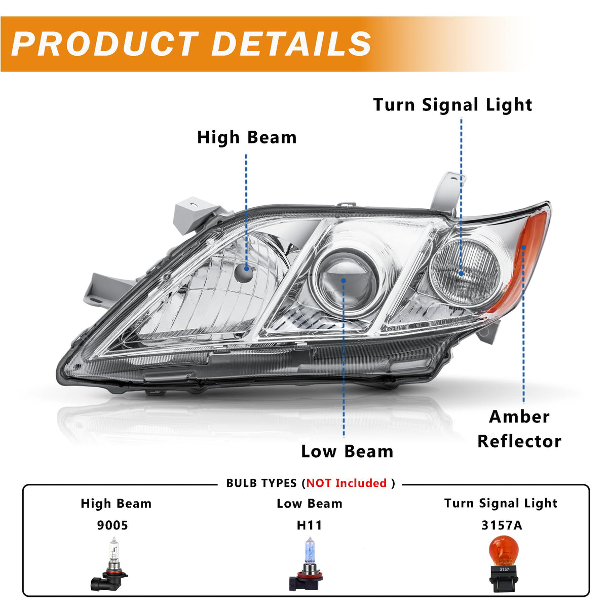 Headlight Assembly for Toyota Camry A74700