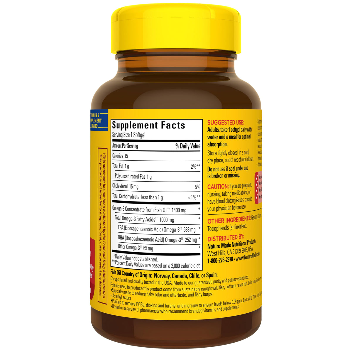 Omega 3 Fish Oil Supplement 1400mg 45 Softgel R870