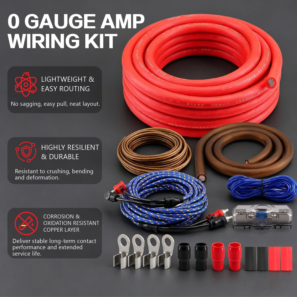 0 Gauge CCA Amplifier Wiring Kit C3476