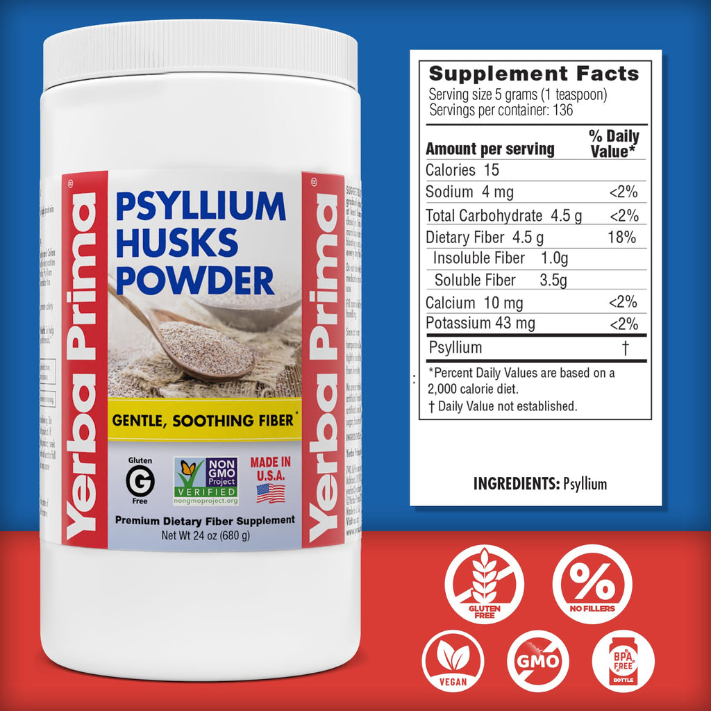 24 oz Unflavored Psyllium Husk Powder Fiber Supplement T879