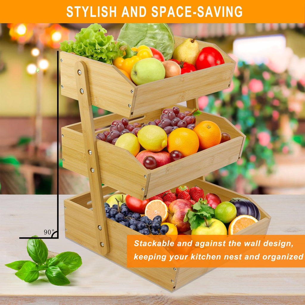 3 Tier Bamboo Fruit Basket V99605