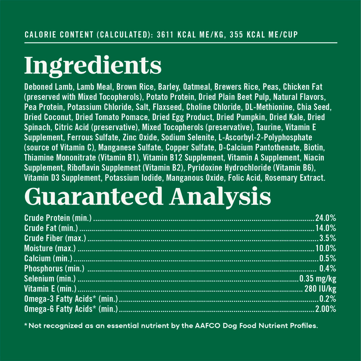 Adult Dry Dog Food, Lamb & Brown Rice Recipe, 36 lb O8950