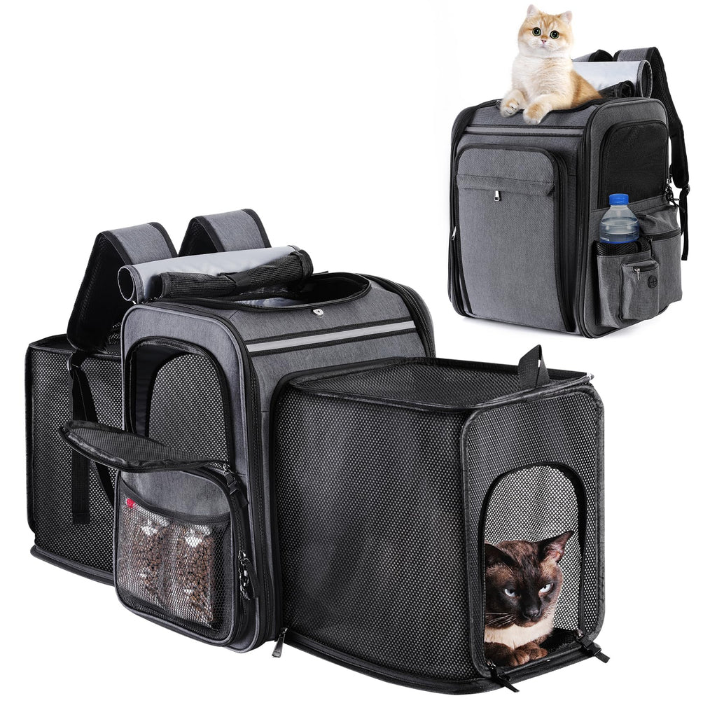 Double Side Expandable Cat Backpack Carrier with Breathable Mesh D5566