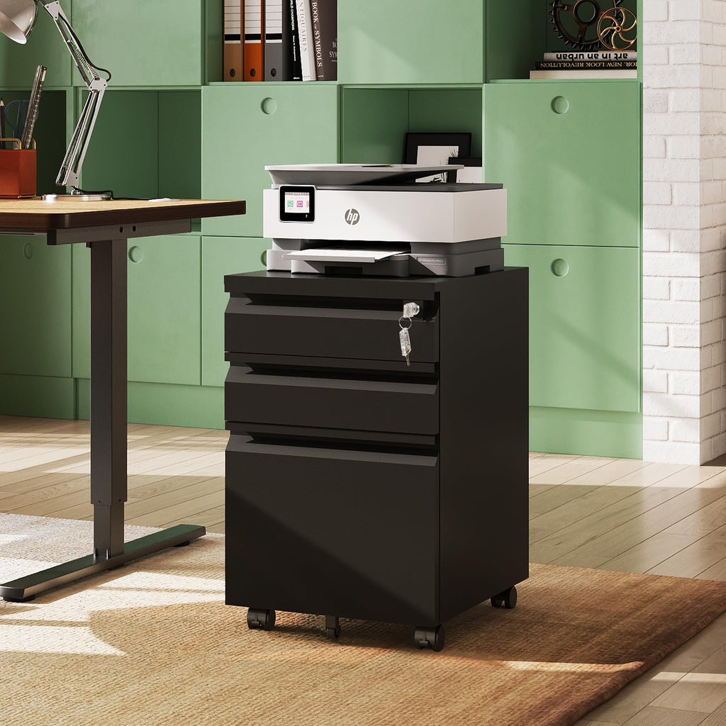 3 Drawer Mobile File Cabinet with Lock U919