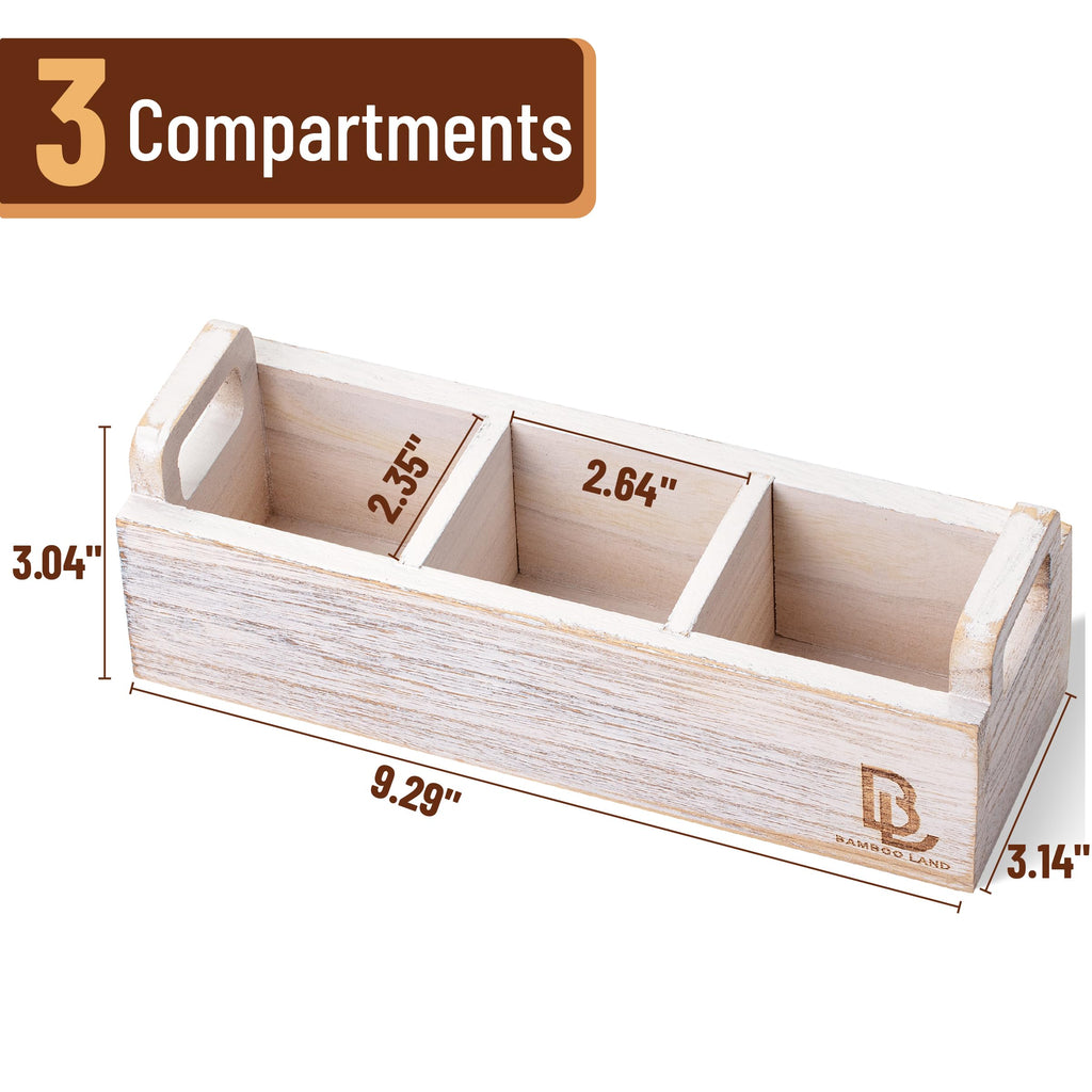 Wooden 3 Slot Tea Bag Organizer U963