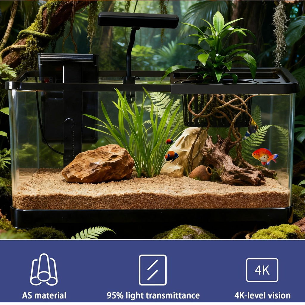5 Gallon Plastic Aquarium Starter Kit with Filter and LED Light H697170