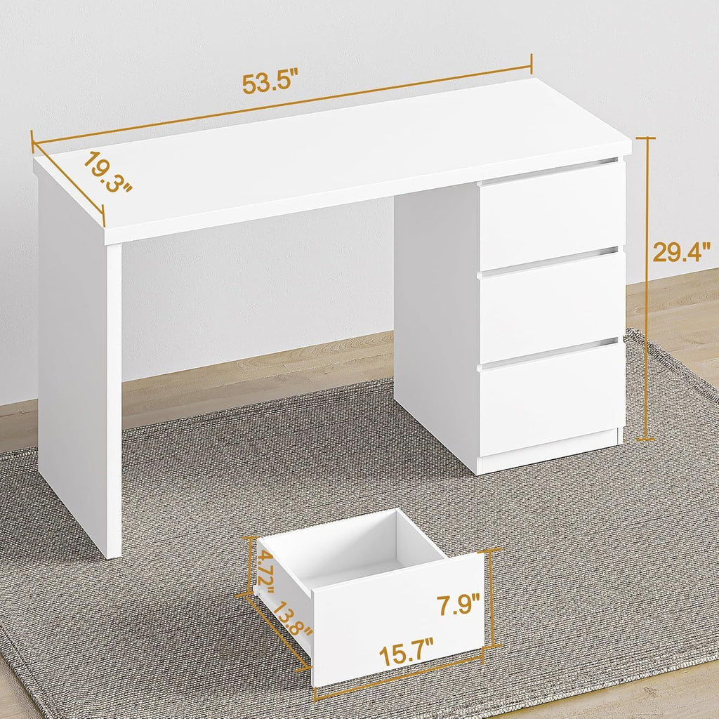 White Desk with Drawers I5208