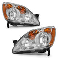 Headlight Chrome Housing Amber Reflector Replacement Pair M28165