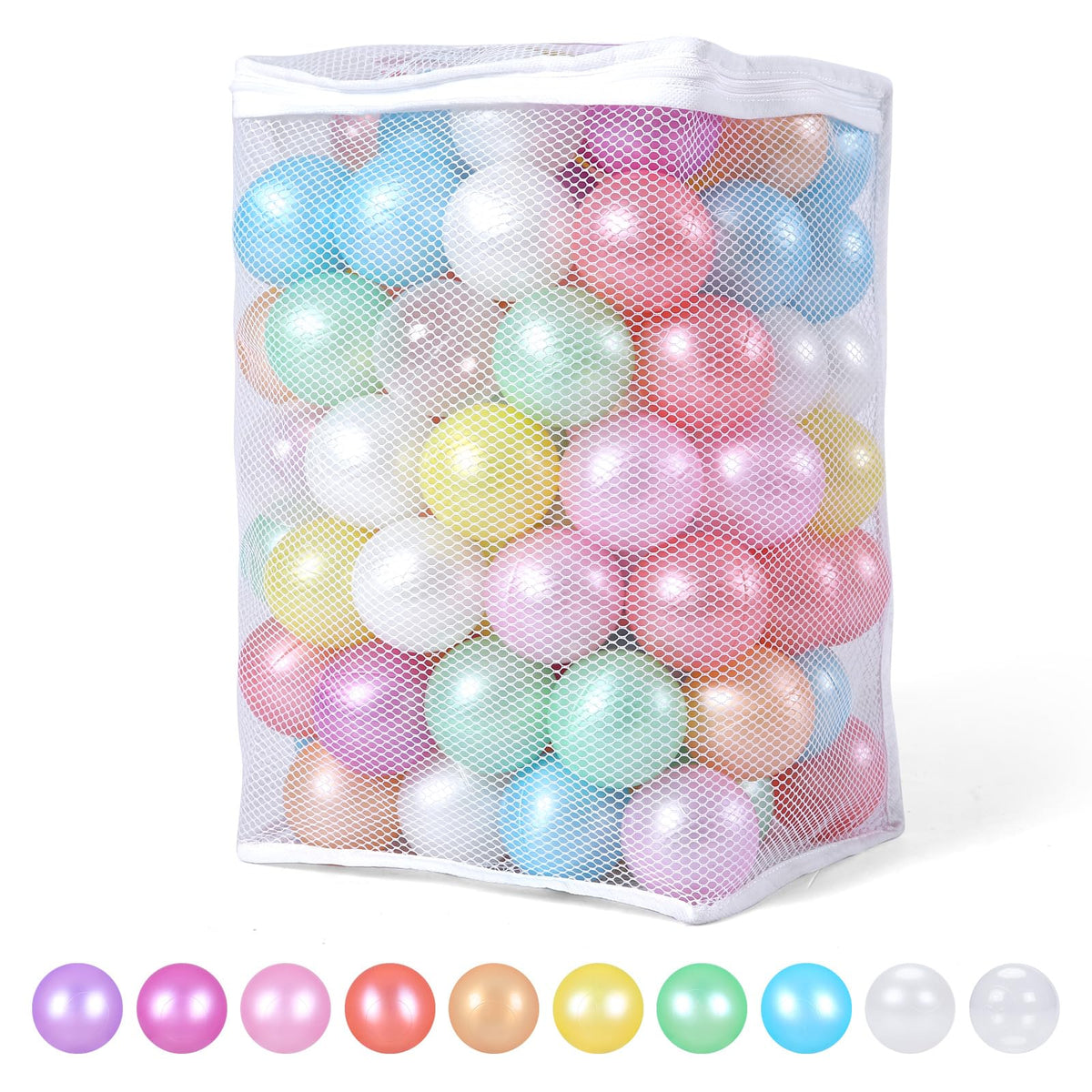 Pack of 100 200 500 BPA Free Non-Toxic Crush Proof Plastic Ball Pit Balls L472537