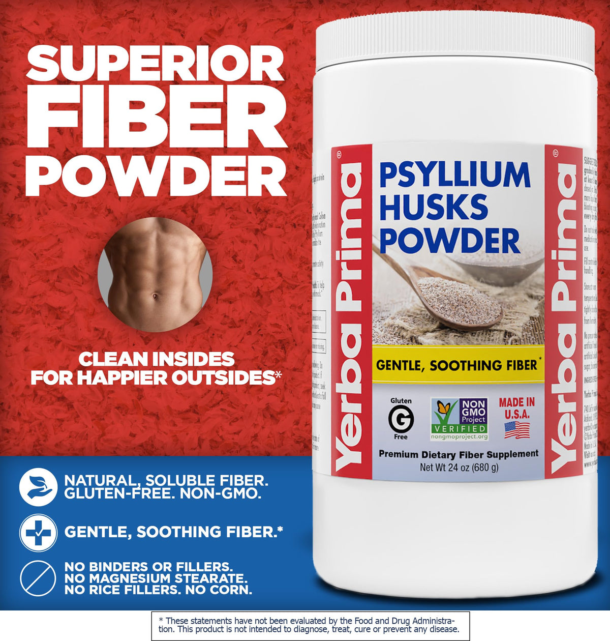 24 oz Unflavored Psyllium Husk Powder Fiber Supplement T879