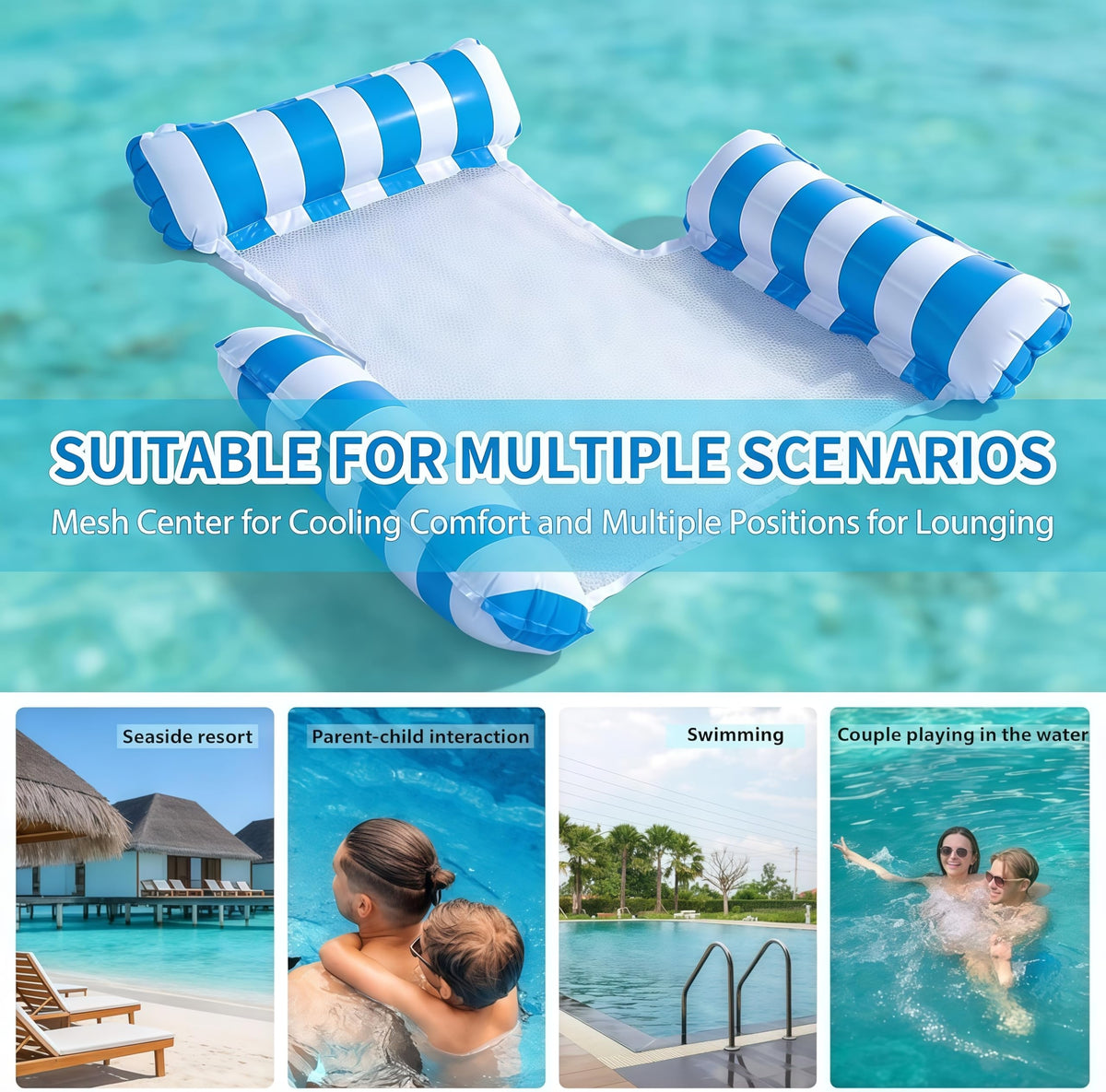 4 Pack Inflatable Pool Float Chair E8892