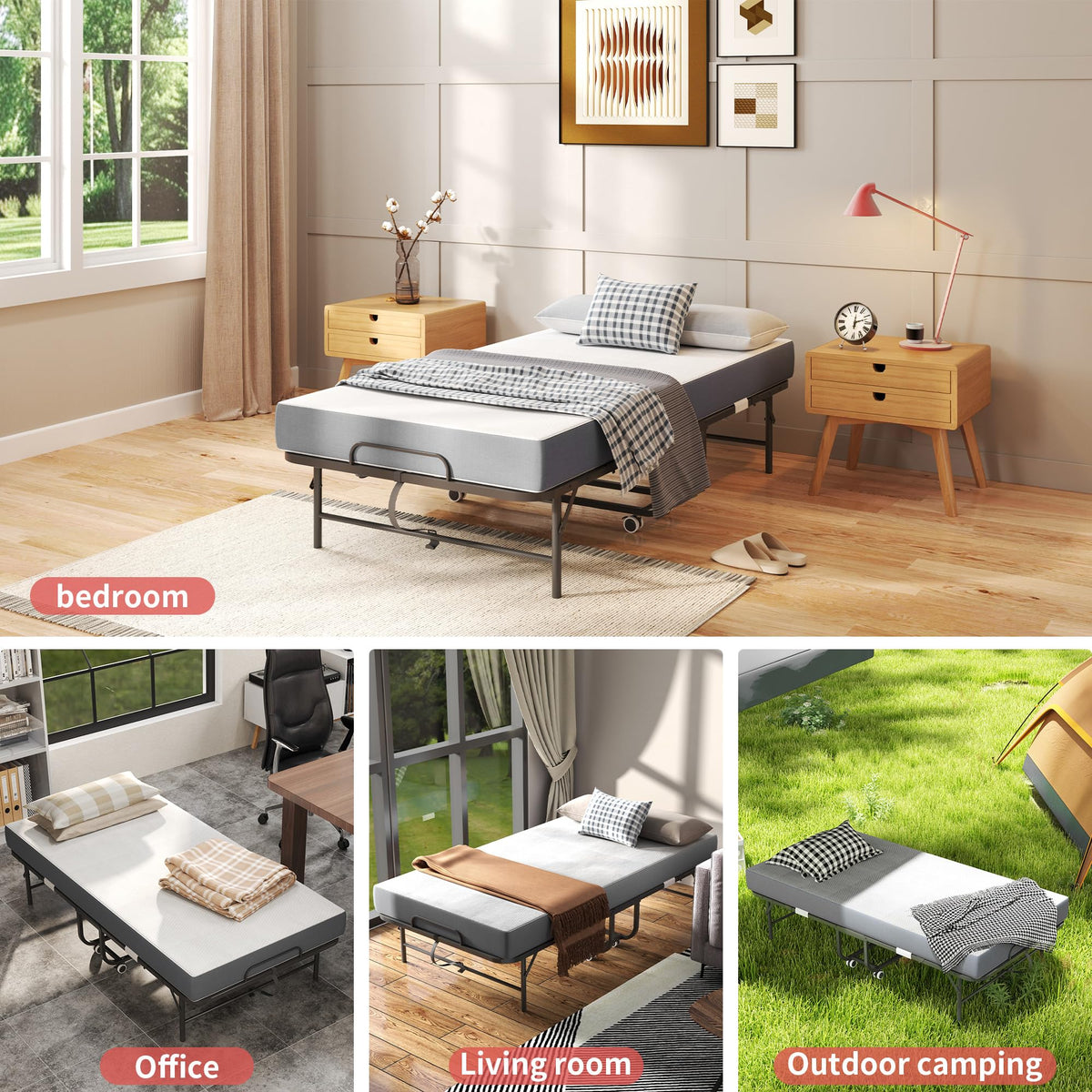 75"x38" Folding Bed with Mattress R130777