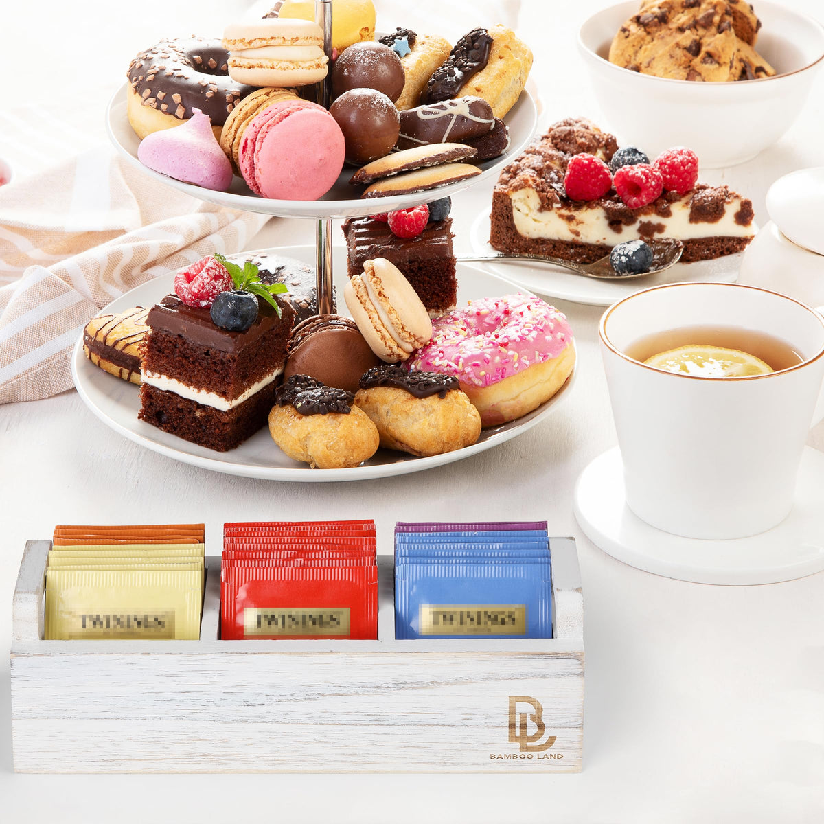 Wooden 3 Slot Tea Bag Organizer U963
