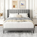 Queen Size Upholstered Platform Bed Frame with Wingback Headboard H485