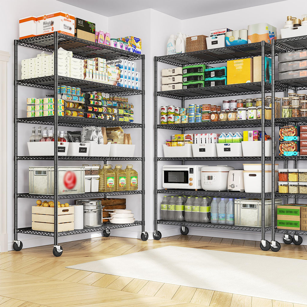 82" 6-Tier Adjustable Storage Shelves with Wheels B10516