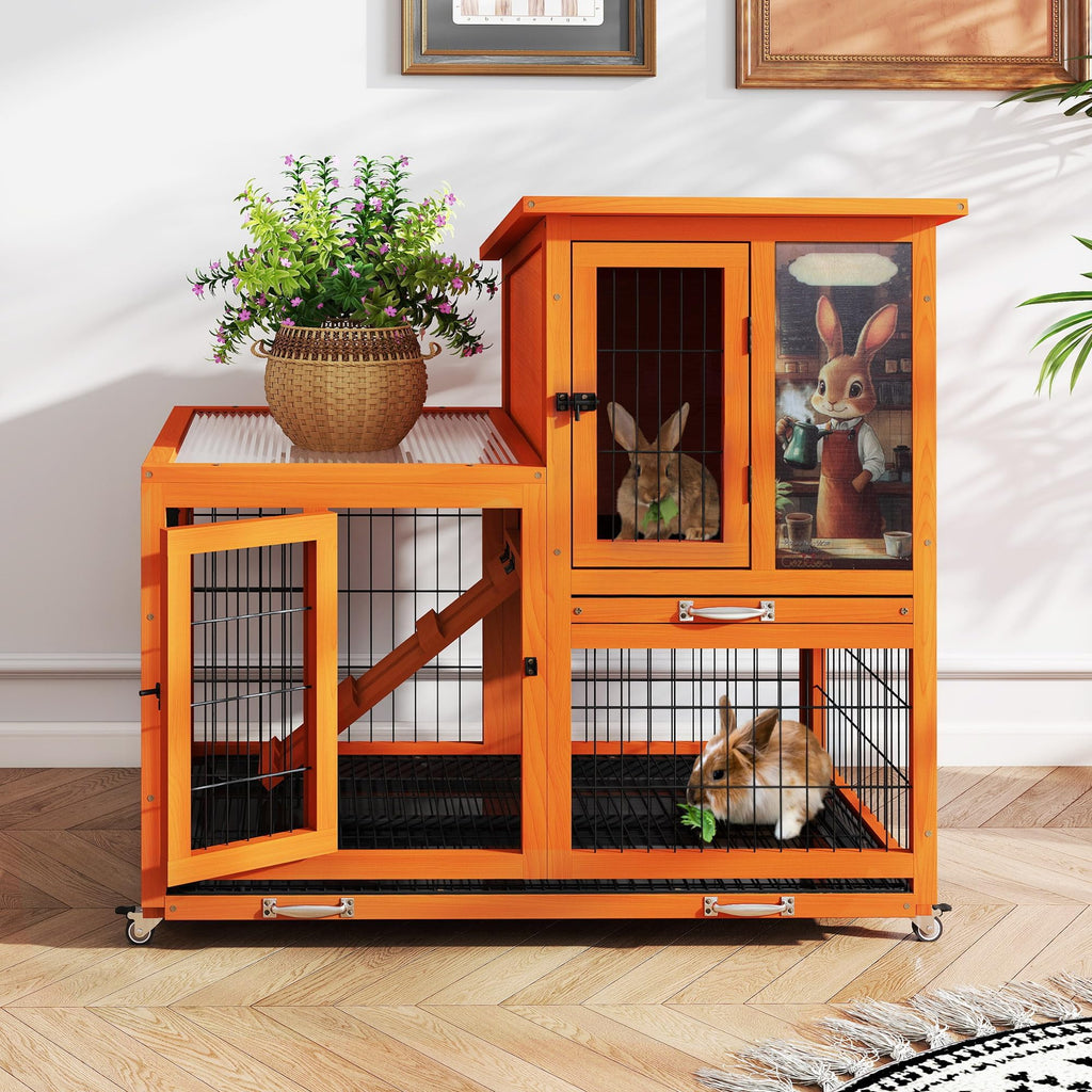 Rabbit Hutch with Wire Floor & Removable Tray S6234