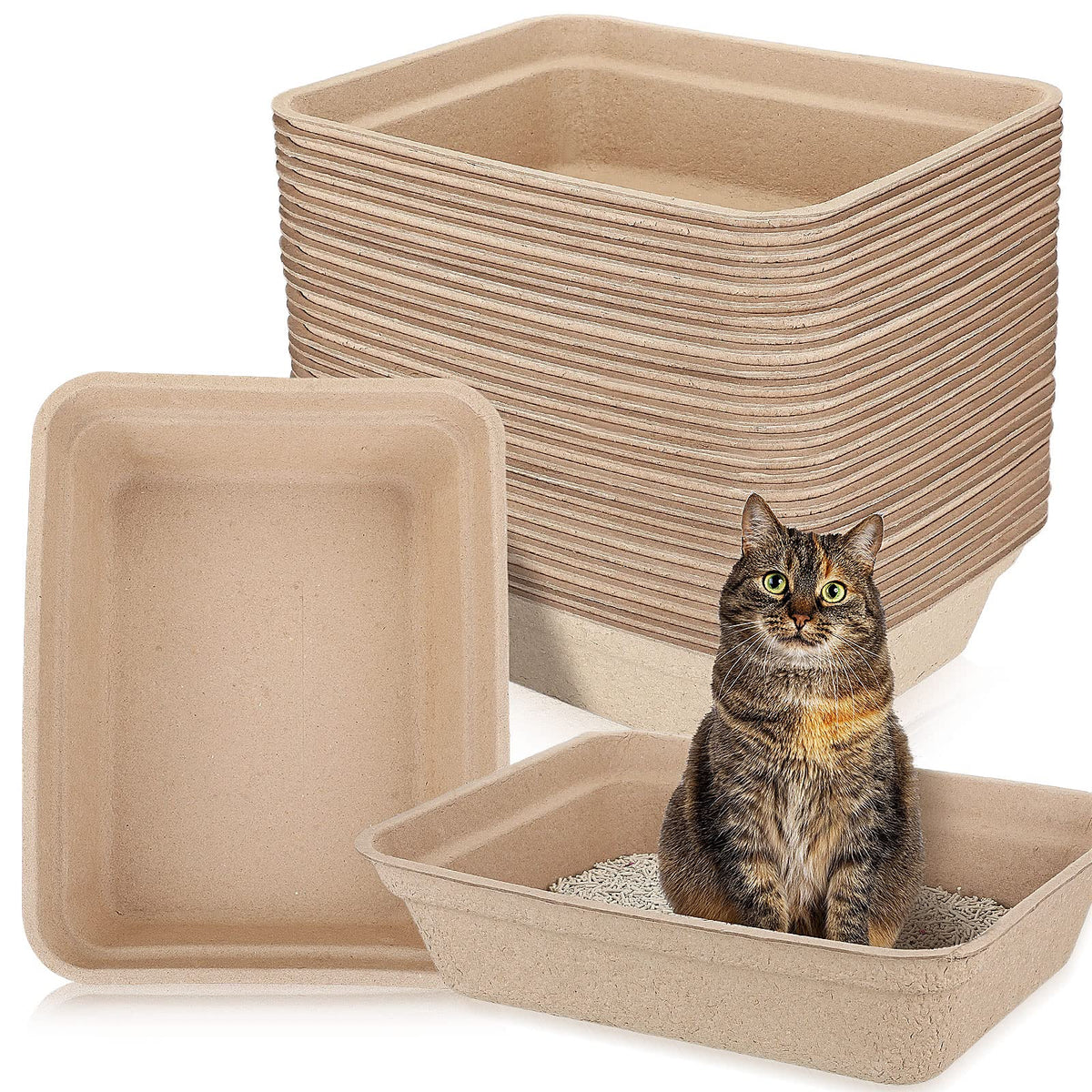 30 Pack Disposable Cat Litter Tray J61884