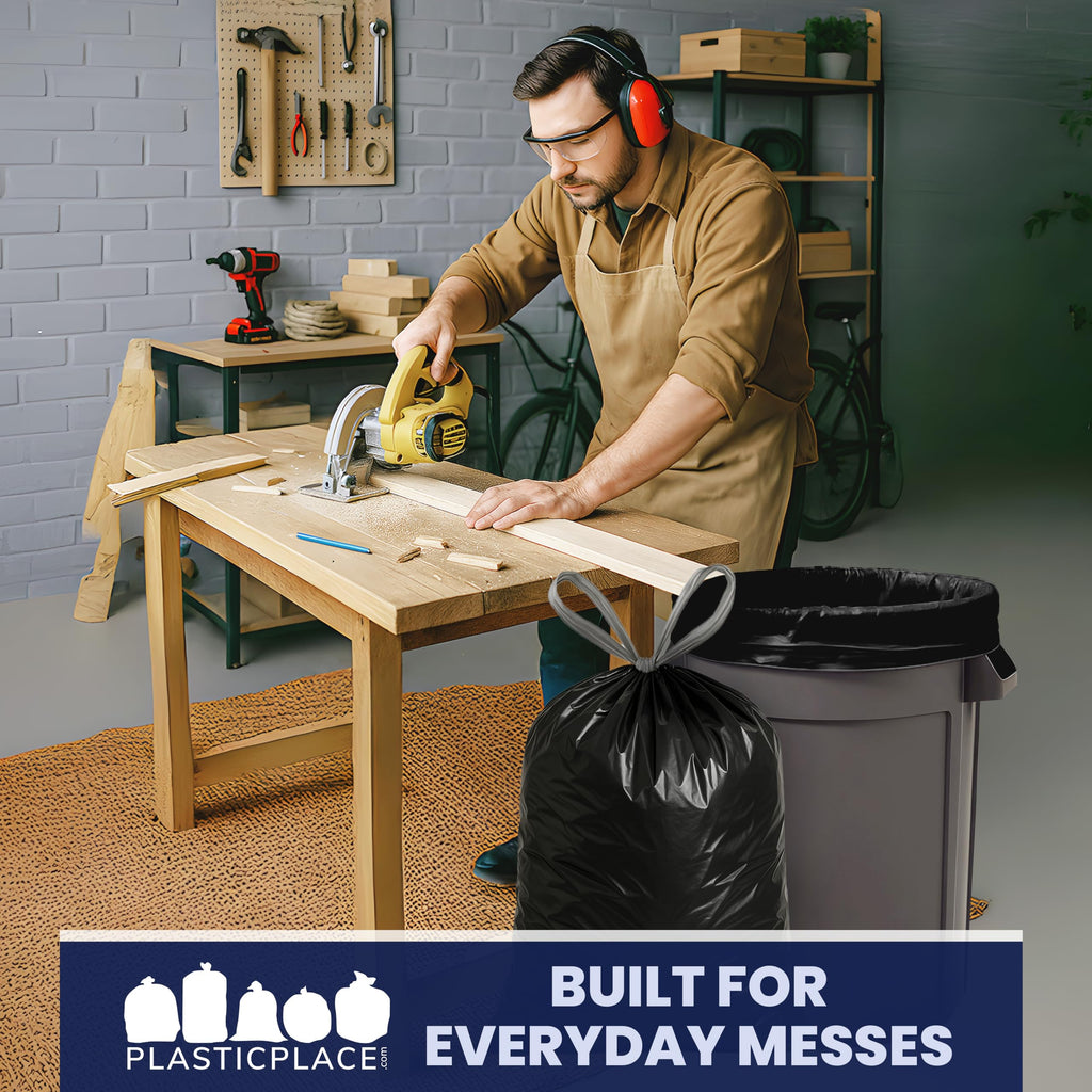 32-33 Gallon 1.2 Mil Black Drawstring Trash Bags, 100 Count L47204